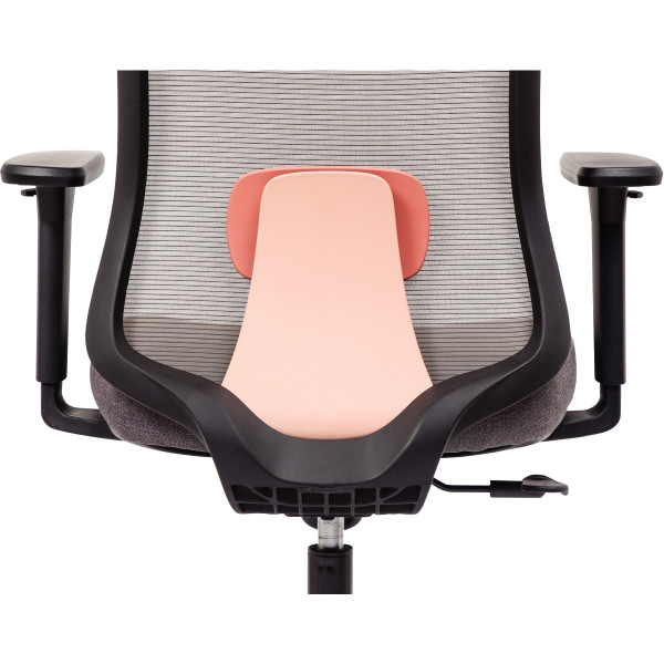 Siège Strarkle structure noire/assise et résille gris/carter et support dorsal saumon