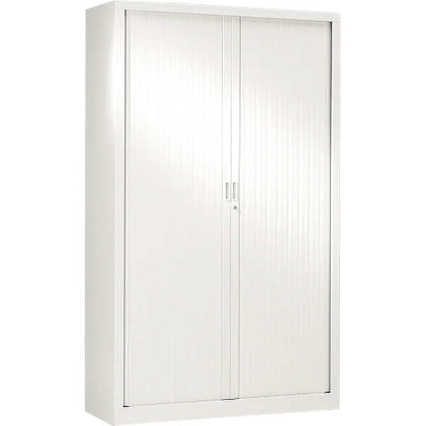 Armoire à rideaux haute 4 tablettes H198cm Generic+ Blanc