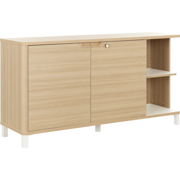 Crédence 2 portes Absolu L160xH83xP45cm chêne structuré