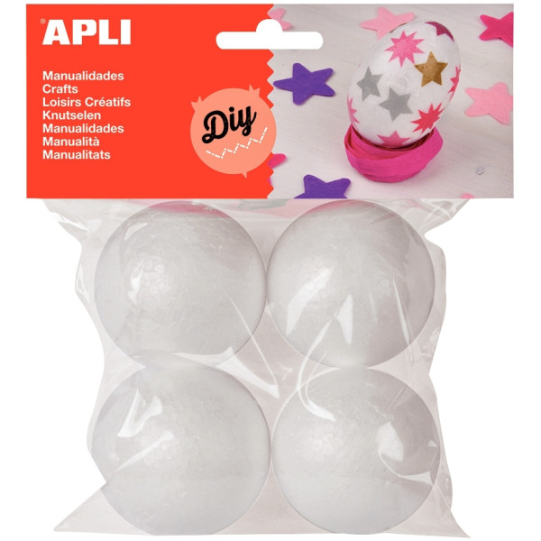 Sachet de 4 boules en styropor, diamètre 4,5 cm