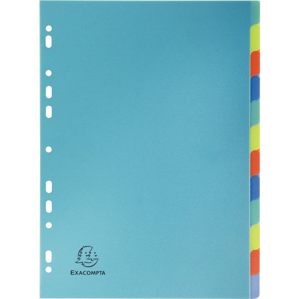 Jeu de 12 intercalaires en polypropylène recyclé 3/10ème, format A4