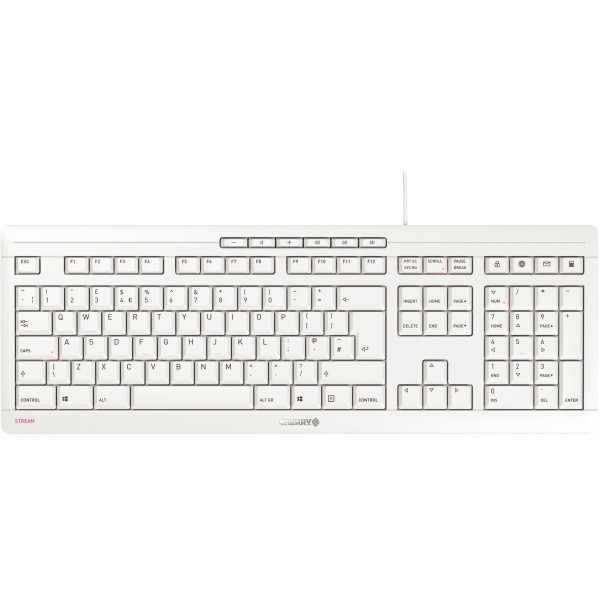 Clavier Cherry Stream filaire blanc grisé