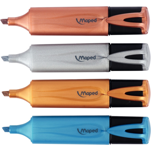 Pochette de 4 surligneurs Fluopeps métal