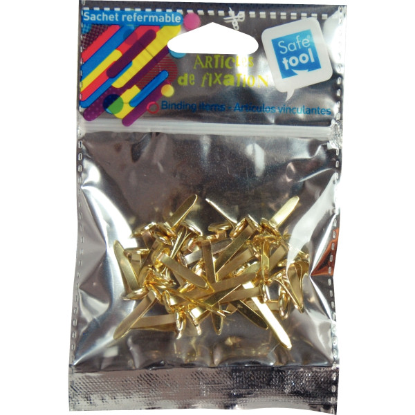 Sachet de 30 attaches parisiennes laitonnées
