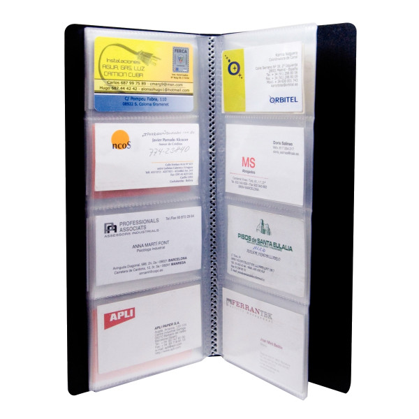 Porte cartes de visite 160 cartes en polypropylène noir
