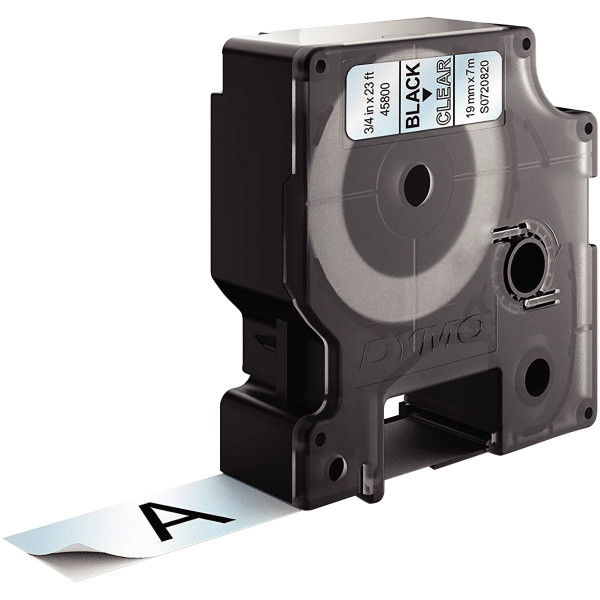 Recharge DYMO D1 19 mm x 7 m noir et transparent 19 mm