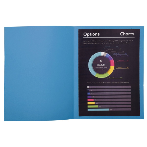 Paquet de 100 chemises 210g ROCK"S format 24x32 cm, bleu