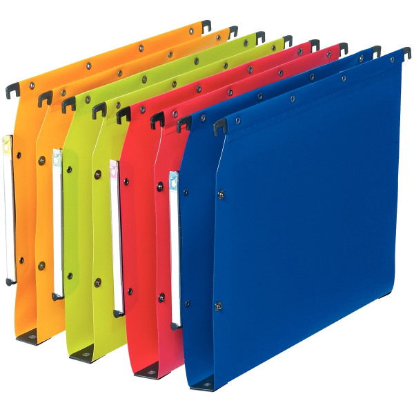 Paquet de 10 dossiers suspendus en polypropylène opaque 5/10ème pour armoire, dos 30 mm, vert
