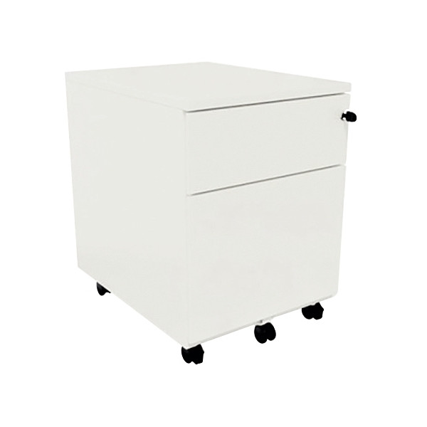 Caisson mobile professionnel en métal 2 tiroirs Blanc