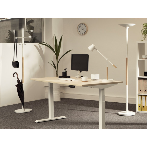 Lampadaire Pryska bois et blanc