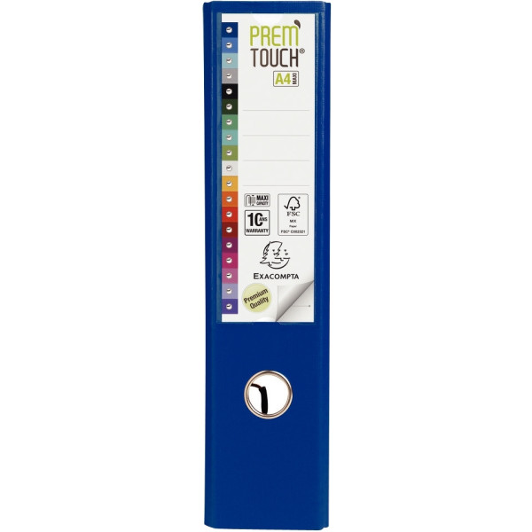 Classeur à levier PREM'TOUCH format A4+, dos 8 cm, bleu foncé