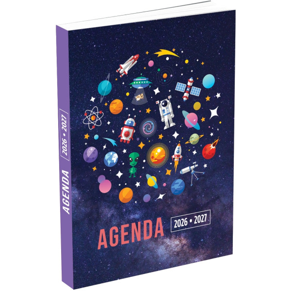 Agenda de poche 11,9x16,3cm décor Espace