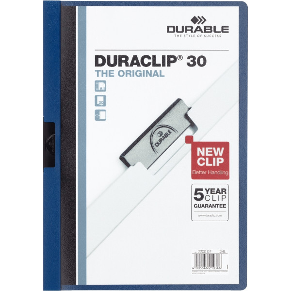 Paquet de 5 chemises  DURACLIP 3mm bleu foncé