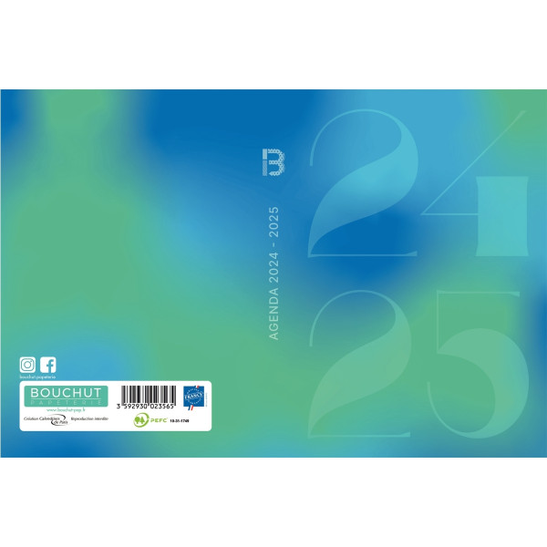 Agenda journalier 12,5x17,5 In The Air bleu