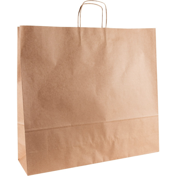 Sac kraft brun 40+16x45cm poignées torsadées