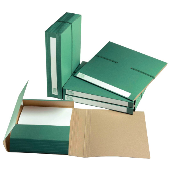 Dossier à archives avec 3 rabats à élastique, vert