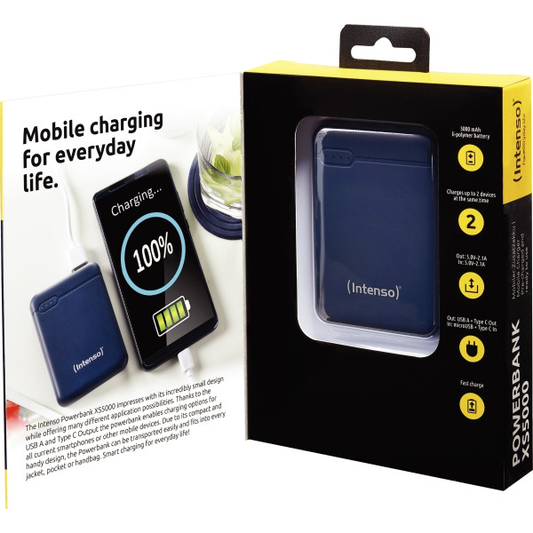 Batterie de secours Intenso XS 5000 mah bleue