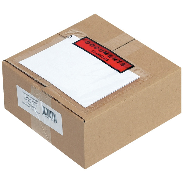 Boite de 100 pochettes adhésives "documents ci-inclus" 228x165mm