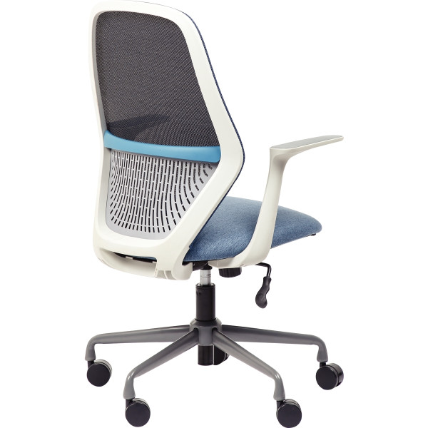 Siège ambiance Ekley structure gris clair/assise et résille bleu